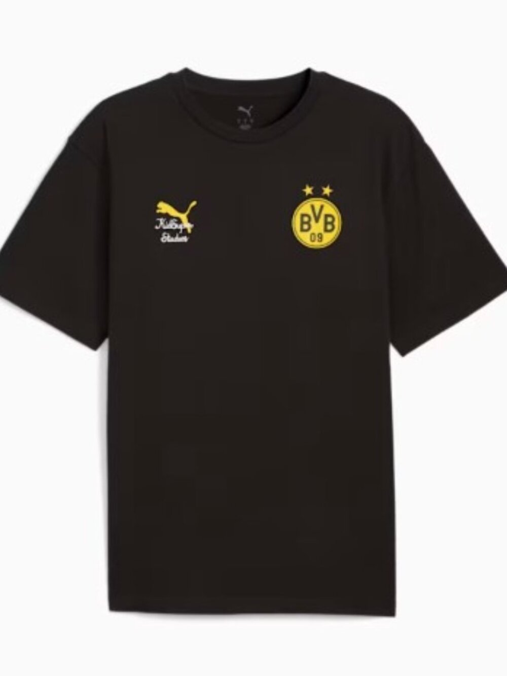 PUMA X Kidsuper Borussia Dortmund Black Graphic Crew Neck T-Shirt Men XL 782727